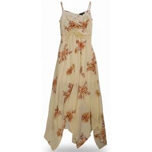 Trixxi Womens Asymmetrical Hi Low Floral Lined Dress Sundress Sz Medium